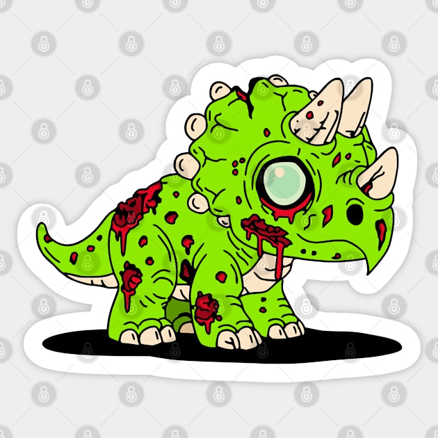Zombie Triceratops Sticker by H. R. Sinclair